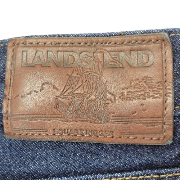 Lands' End Men's Jeans Size 44 Square Rigger Straight Fit Dark Blue‎ Denim - Picture 4 of 9